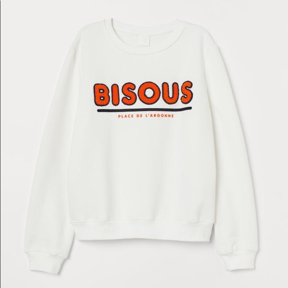 H&M Bisous Sweatshirt with Motif